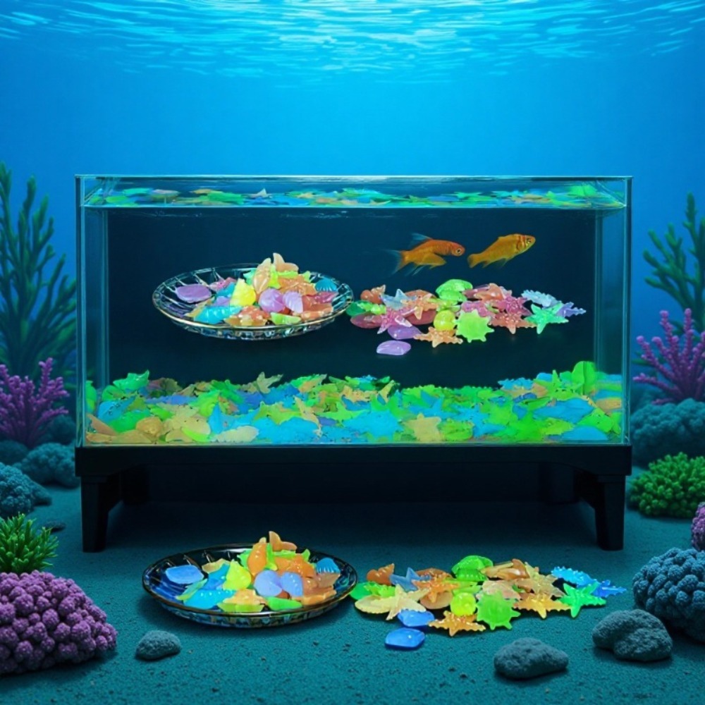 Aquarium Marine Tank - Glowing Luminous Ocean Stones Fluorescent Conch