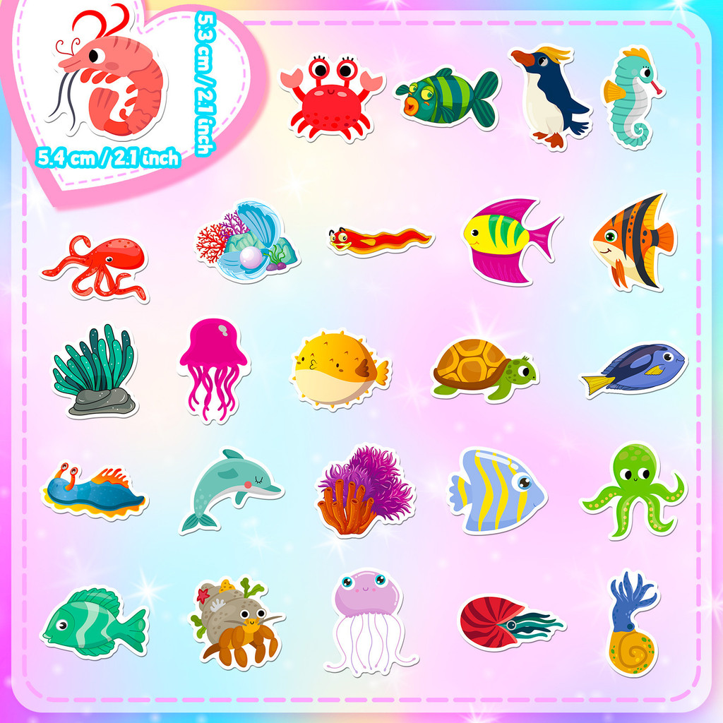 50Pcs Marine Life Stickers - C - Marine Aquarium & Regional Centre Photos review and price