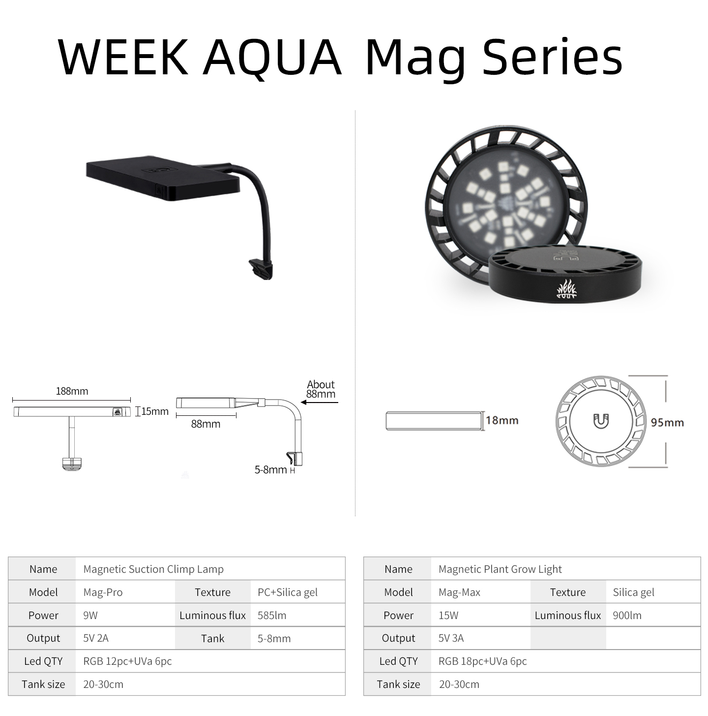 WEEK AQUA Mag Pro Mag Max Nano - Aquarium Marine Light review and price