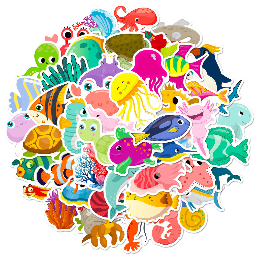 50Pcs Marine Life Stickers Dol - Marine Aquarium & Regional Centre Photos review and price